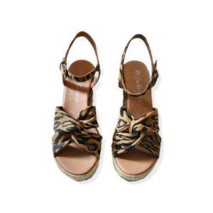 Matisse Knotted Wedge Espadrille Sandal, New With Tags, Leopard Suede